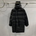 Black long hooded down jacket, 2026 autumn/winter new style, thickened, warm and waterproof women's down coat.