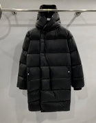 Black long hooded down jacket, 2026 autumn/winter new style, thickened, warm and waterproof women's down coat.