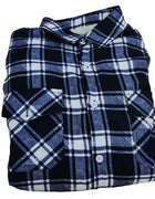Men's fleece jacket with lamb fleece lining, zippered buffalo plaid flannel jacket, casual long sleeved warm autumn and winter j