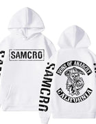 Sons of Anarchy Printed Hoodie, Men's and Women's gothic Retro Fleece Sweatshirt, Autumn and Winter Fashion Casual Pullover