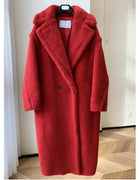 New Max Teddy Bear Winter Jacket Real Fur Women Silhouette Teddy Grain Alpaca Sheared Coat Women's Coats