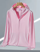 UPF45 UV Sun Protection Clothing Women's Zip Up thin Hoodie Long Sleeve Seatshirt Light Outdoor Fishing Running Hiking Jacket