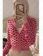Y2k Women Harajuku Aesthetic Kawaii Cute Hoodies Clothes Graphic Hip Hop Punk Gothic Zip Up Hoodies Casual Streetwear EMO Girl