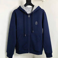 Italian BC Embroidery Old Money Style Men's Hooded Cardigan Sweater Casual Jacket