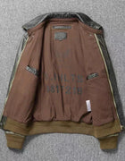 Top Layer Cowhide Leather Jacket A2 Air Force Flight Suit Men's Retro Old Leather Jacket Slim Fit Short Lapel Jacket