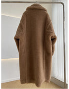 New Max Teddy Bear Winter Jacket Real Fur Women Silhouette Teddy Grain Alpaca Sheared Coat Women's Coats
