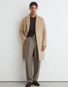 Modern Men Wool Blend Overcoat Single Breasted Notched Lapel Mid Long Suit Coat Elegant Male Autumn Outerwear Custom 1 Piece