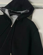 Italian BC Embroidery Old Money Style Men's Hooded Cardigan Sweater Casual Jacket
