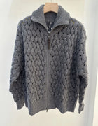 High-Quality Fall/Winter 2026 Casual Wool-Mesh Jacket Featuring Sequin And Tulle Paneling And A Double-Ended Beaded Chain Zipper