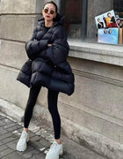 High Street RO Style Down Jacket for Men and Women Large Board Long Sleeved Jacket Loose and Thick Street Style Down Jacket