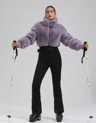 New Women Slim Skiing Jumpsuit Snowfield Waterproof Adult Ski Clothes Female Winter Outdoor Sport Suit Warm Thick Snow Tracksuit