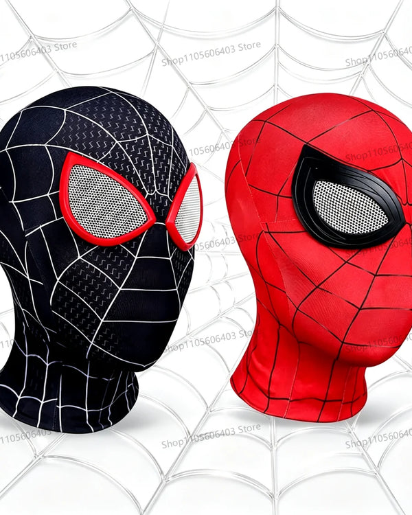 Marvel Superhero Spiderman Mask Costume Breathable High Elasticity Mask Spider Lens Cosplay Hat Gift For Fans Halloween Cosplay