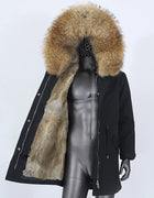 FURYOURSELF 2023 Men Waterproof Parka Real Fur Coat Winter Jacket Natural Fox Fur Liner Warm Detachable New Outerwear Streetwear