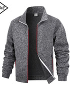 Men's Fleece Zip Jacket Warm Sports  Cardigan Outdoor Daily Basic Turtleneck Hoodies Autumn Winter Casual Jackets Sweatshirts
