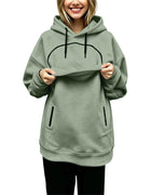 Oversized Hoodie with Pet Pouch Women's Zipper Kangaroo Pocket Sweatshirts for Small Cat & Dog Pet Lover Hoody Hooded Pullover