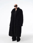 Mauroicardi Autumn Winter Long Oversized Hairy Shaggy Soft Fuzzy Black Thick Faux Fur Coat Men Loose Casual Furry Overcoat 2025