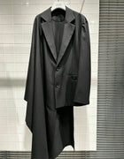 YamamotoStyle Suit Coat，Single-layer Design Wind Jacket, Asymmetrical Coat, HighQuality Creative Design Jacket,Unisex Style