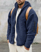 Men's Autumn and Winter Double-Sided Fleece Warm Jacket  Loose Hooded Casual Jacket