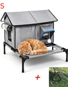 Outdoor Waterproof Cat House Beds Winter Heating Pad Luxury Cat Hiding House Heated Height Increasing Cats Bed Nest Pet Supplies