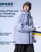 COPOZZ Thicken 3L Ski Jacket Men Women Windproof Waterproof Winter Ski Coat Ski Wear Solid Color Hooded Warm Snowboard Ski Suit