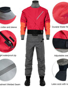 LKVER Kayak Dry Suit for Men 3-layer Waterproof Fabric Drysuit With Latex on Neck and Wrist White Water River Pending