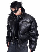 LUZHEN Original Double Zipper Design Thicken Warm Bread Padded Coat Men's 2025 New Solid Color Motorcycles Leather Jacket JY3050