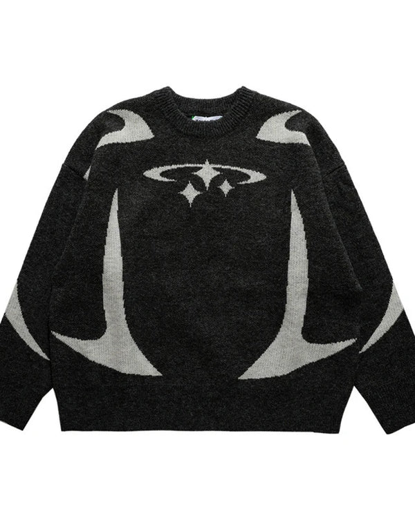 Unisex Y2K Retro Star Pattern Sweater Harajuku Style Aesthetic Autumn Winter Fashion Big Promotion Casual Sweater