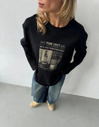 French Street Fashion Pure Cotton Long Sleeve Shirts Retro Letter Graphic Thin Sweatshirts Women Elegant Lady Tops Trendy Autumn
