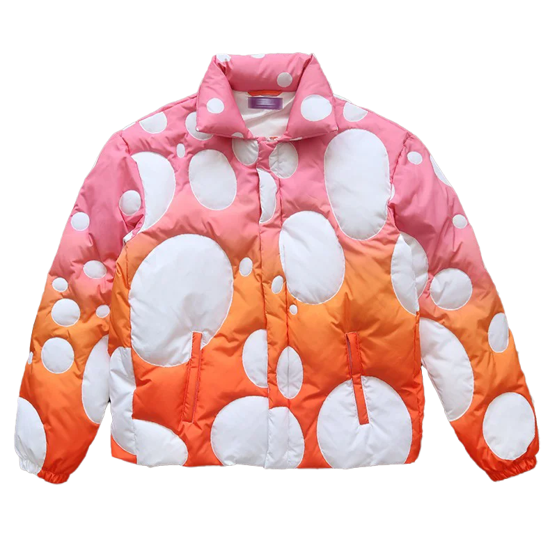 New Winter Fashion Gradient Point Pressure Line Heavy Craft Down Polka Dot Puffy Jacket for Men and Women