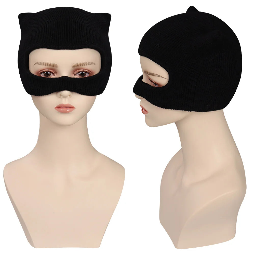 Selina Kyle Mask Bat Knight Disguise Cartoon Bruce Cospaly Jumpsuit Cloak Headwear Costume Outfits Halloween Carnival Party Suit