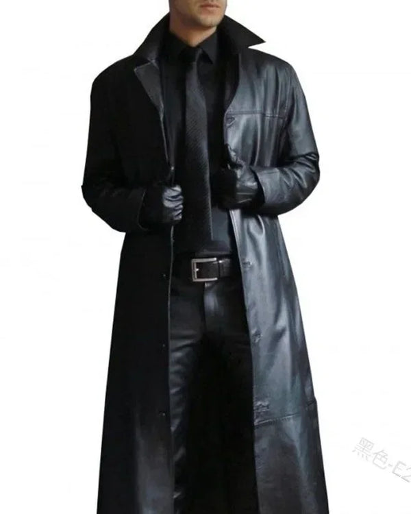 PU Leather Coat Men Jacket Spring Fall Winter Top Slim Korean Streetwear Gothic Moto Biker Punk Outwear Abrigos Mujer Invierno