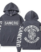Sons of Anarchy Printed Hoodie, Men's and Women's gothic Retro Fleece Sweatshirt, Autumn and Winter Fashion Casual Pullover