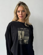 French Street Fashion Pure Cotton Long Sleeve Shirts Retro Letter Graphic Thin Sweatshirts Women Elegant Lady Tops Trendy Autumn