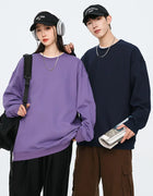 Autumn Oversized Purple Sweatshirts for Women Casual Streetwear Hoodies Women 2024 Female Long Sleeve Crewneck Pullovers Tops