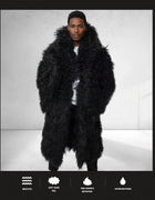 Men's Natural Sheepskin Coat Men Fur Coat Extra Long Full Skin Real Fur Jackets Luxury Mongolian Fur Coats
