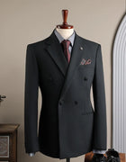 Man 3‑Piece Jacket Vest Pants Durable Fine Textured Sharp‑Cut Men's Outfit Set For Wedding Business Events