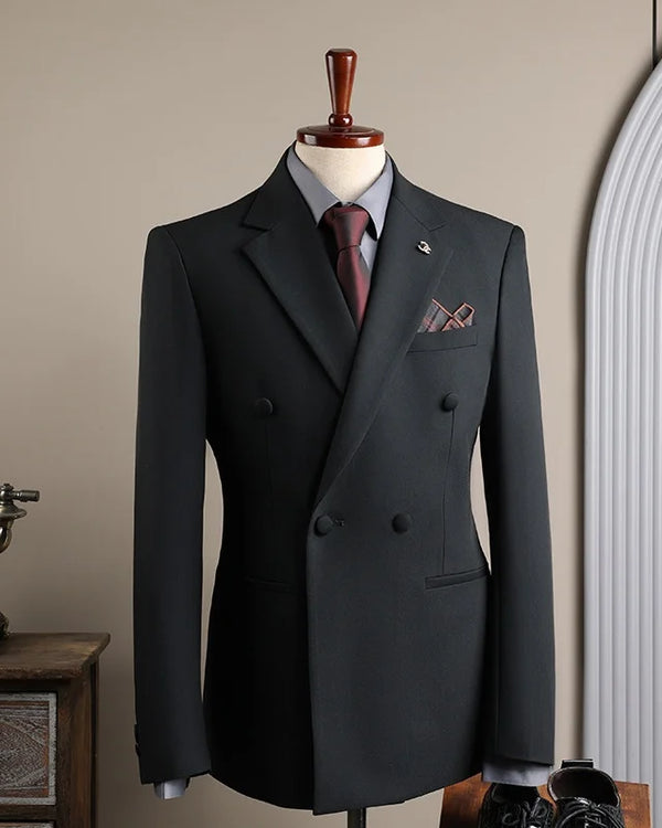Man 3‑Piece Jacket Vest Pants Durable Fine Textured Sharp‑Cut Men's Outfit Set For Wedding Business Events
