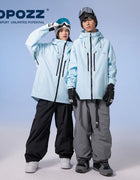 COPOZZ Thicken 3L Ski Jacket Men Women Windproof Waterproof Winter Ski Coat Ski Wear Solid Color Hooded Warm Snowboard Ski Suit