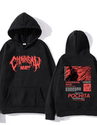 Men's popular chainsaw hooded sweatshirt printed hoodie long sleeved new top cartoon print Gothic streetwear 2024