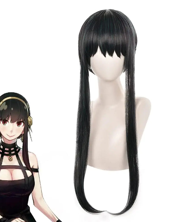 Anime Yor Forger Cosplay Wig for Spy Family Cosplay Wigs Black Long Straight Hair Party